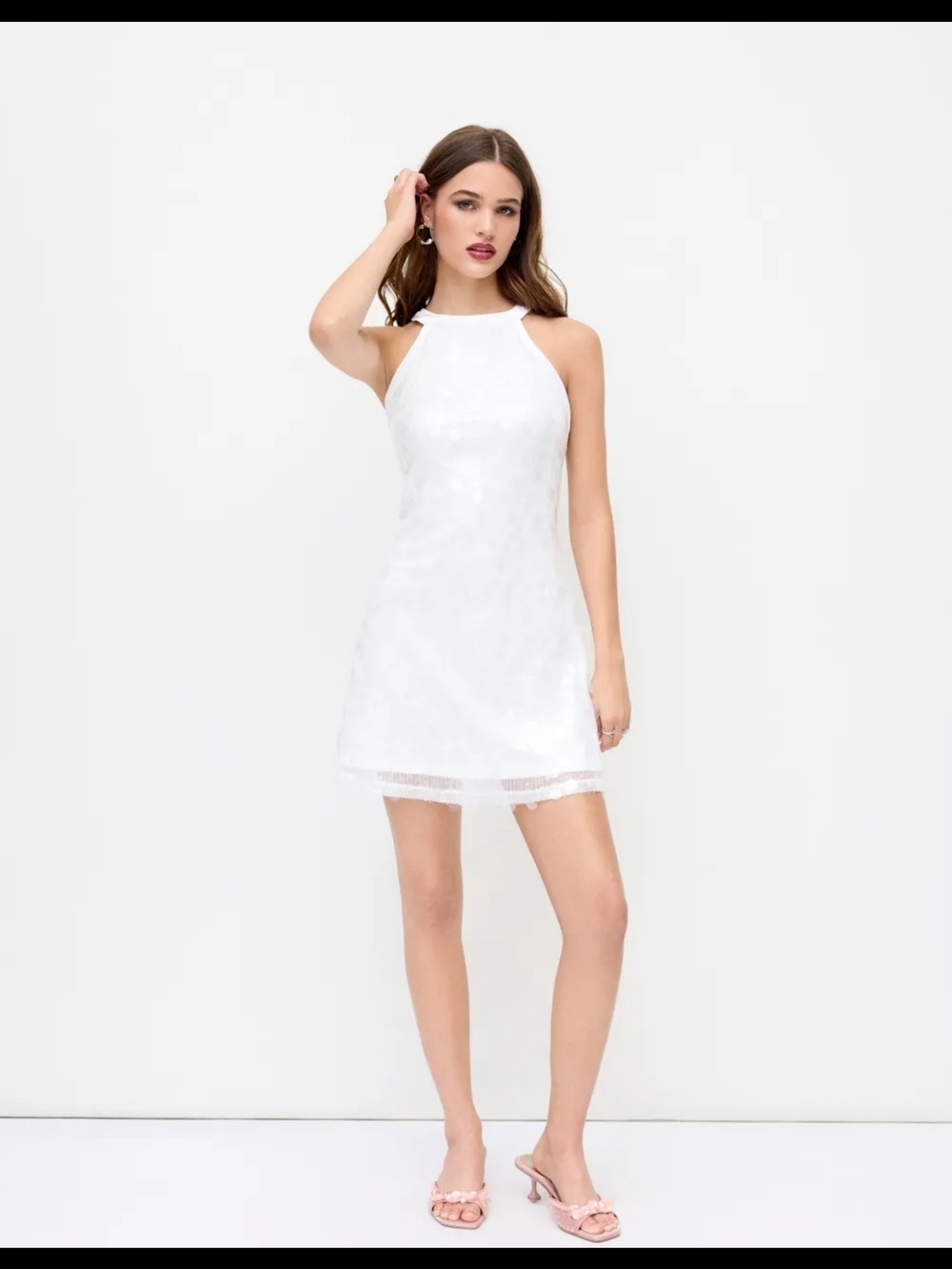 White Halter Mini Dress - Brand Unspecified